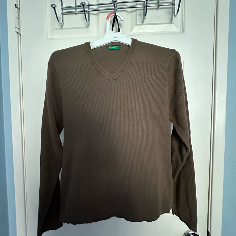 United Colors Of Benetton Brown V-Neck Shirt